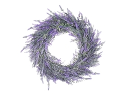 Coroa De Lavanda Artificial - Lavanda 45 Cm