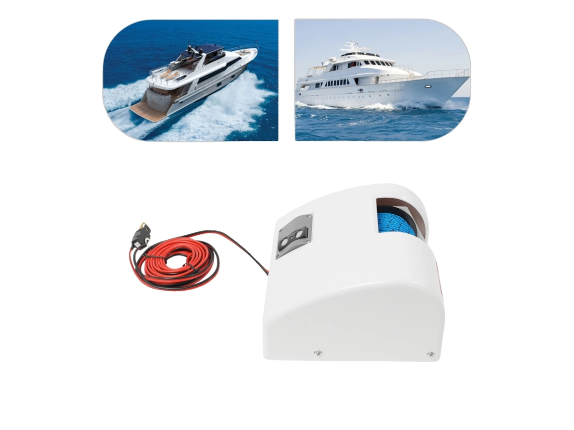Cabrestante de ancla eléctrico, control remoto, diseño impermeable, blanco OEM