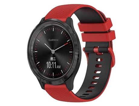 Correa De Reloj Inteligente Para Garminmove 3, Banda De Reloj De Silicona A Cuadros De Dos Colores, Rojo Y Negro, 20Mm VENISYMLIS