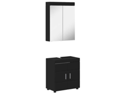 Juego de muebles de baño Tulum de madera procesada negra