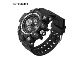Reloj Electrónico De Moda (blanco Y Negro para Hombre) Con Acabado Luminoso, Resistente Al Agua Y A Los Golpes, Con Alarma.