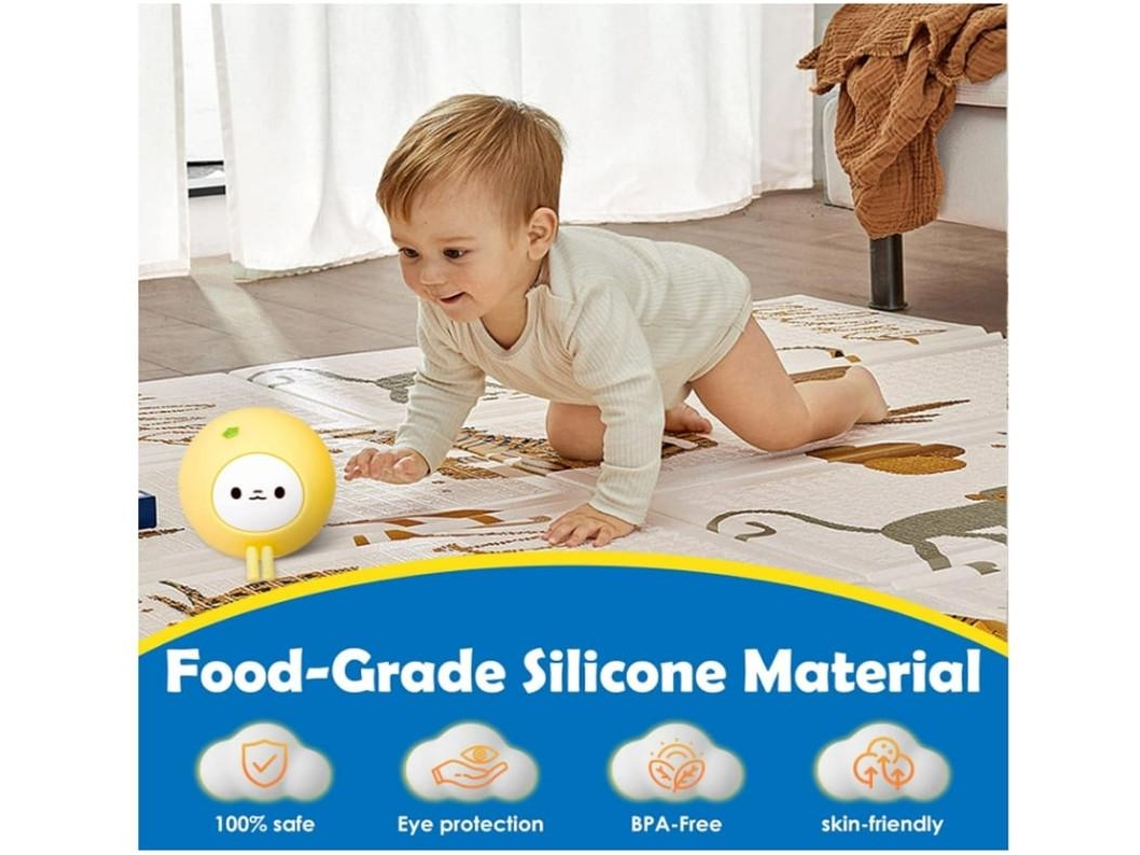 Luz Nocturna Para Bebés 7 Colores Brillo Ajustable Control Táctil Luz Recargable Para Bebés Amarilla Yizhood