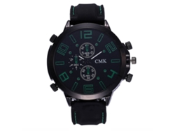 Reloj De Pulsera Hombre Cmk Con Correa De Cuero Pu, Dial Grande, Moda (verde)