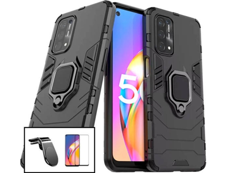 Kit Carcasa + Protector de Pantalla + Soporte Oppo A54s PHONECARE Military Defender