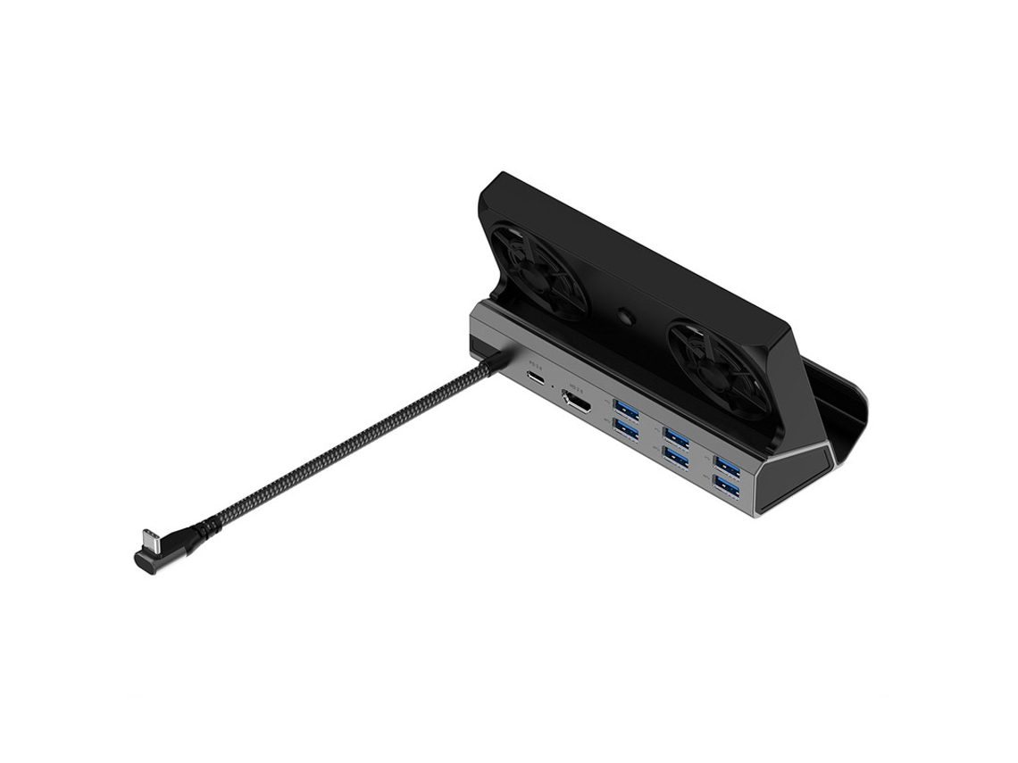 Estación de acoplamiento Yizhood 9 en 1 Gigabit Ethernet 1000Mbps Tipo C USB 3.0 2.0 USB C PD 100W RJ45 para ROG Ally Game Negro