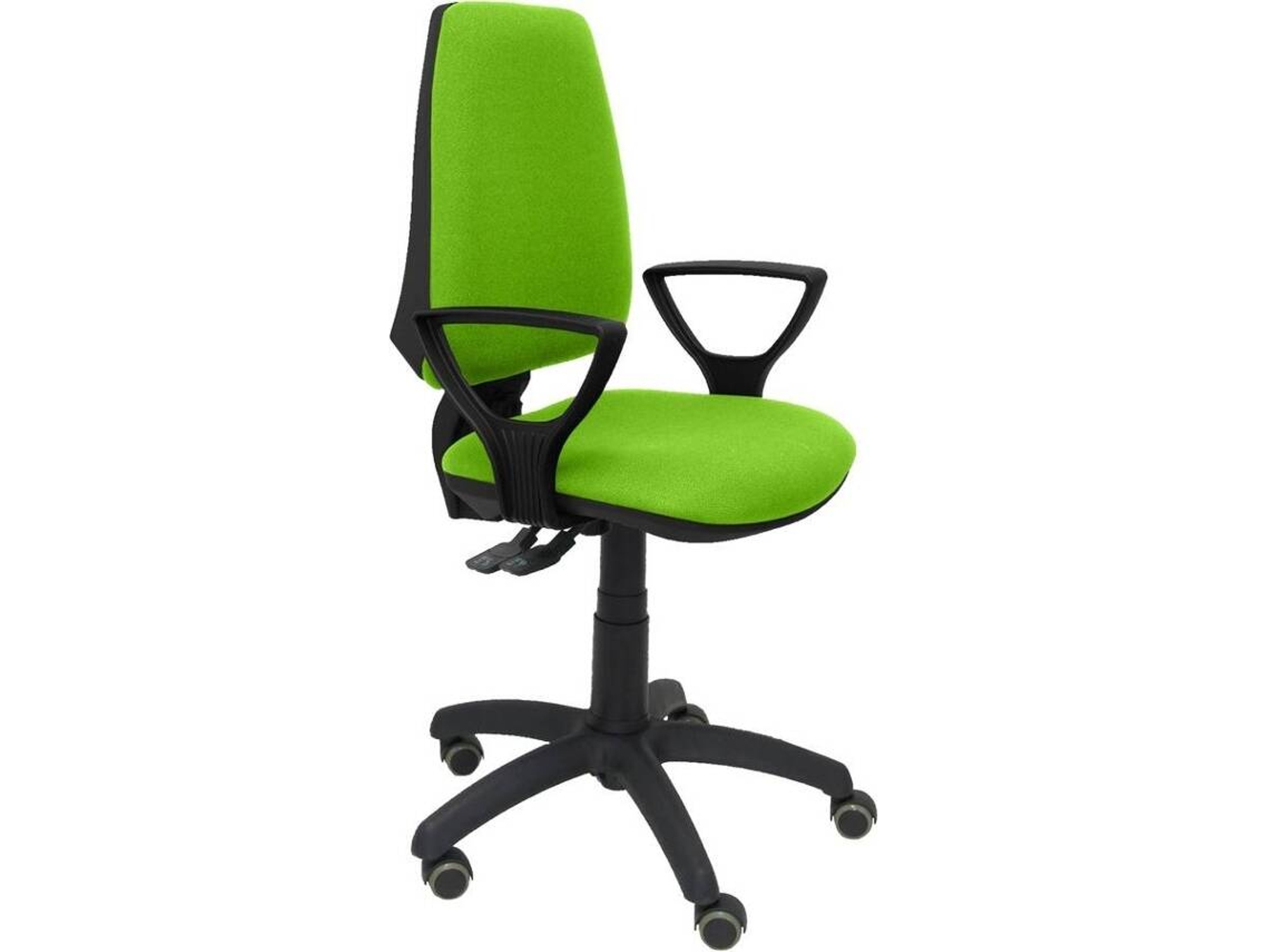 Silla de Escritorio Operativa PYC Elche S Verde BF RP con ruedas antiarañazos (Brazos Fijos - Tejido)