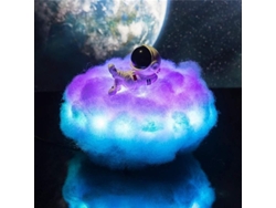 Lámpara Led Con Forma De Nube De Astronauta Y Efecto Arcoíris - Luz Nocturna Creativa