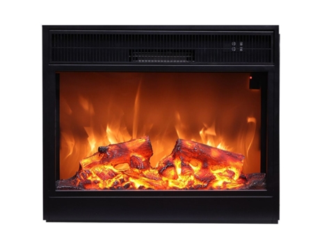 Sined PANAREA Inserción de chimenea eléctrica de 1500W con mando a distancia incluido, Negro