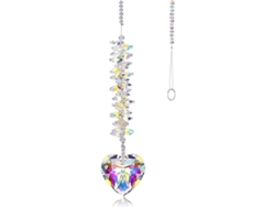Decoração de Cristal Suncatcher com Pingente de Coração de Prisma K9 Transparente para Casa Jardin Janela