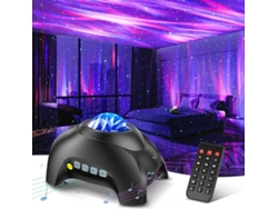 Proyector de auroras boreales con 33 efectos de luz, proyector de estrellas LED para dormitorio (negro)