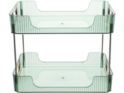Estante Almacenamiento Doble Nivel Organizar Almacenar Material Sintético Verde Multiusos Estructura Simple