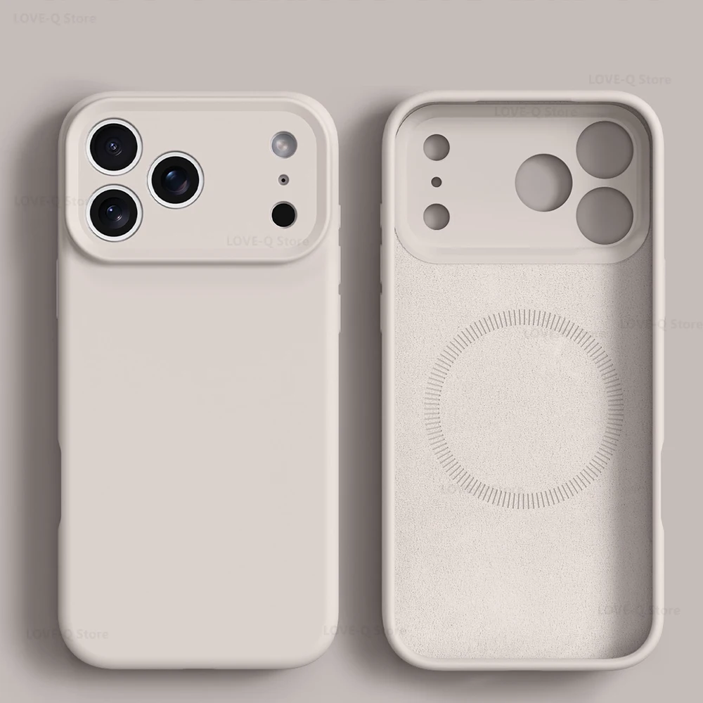 (iphone 13 Pro Blanco) Funda Magnética De Silicona Líquida Para Teléfono, Compatible Con Iphone
