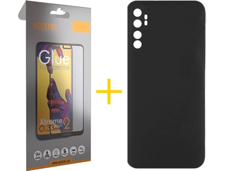 Kit Funda + Protector de Pantalla Xiaomi Mi Note 10 Lite SKYHE Full (Negro)