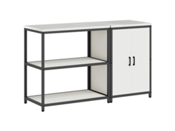 Juego de almacenamiento móvil para cocina con puerta, 2 piezas, blanco HARLANV1
