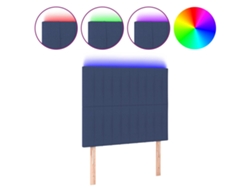Maison Exclusive - Cabecero Con Luces Led Tela Azul 90x5x118/128 Cm