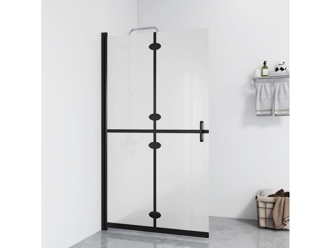 Mampara De Ducha Plegable Vidrio Esg Esmerilado 110x190 Cm