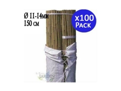 Pack 100 Tutor De Bambú 150 Cm | Varillas De Bambú Para Plantas Y Árboles | Tutores Para Tomates Y Plantas Trepadoras Suinga (12 14 Mm)