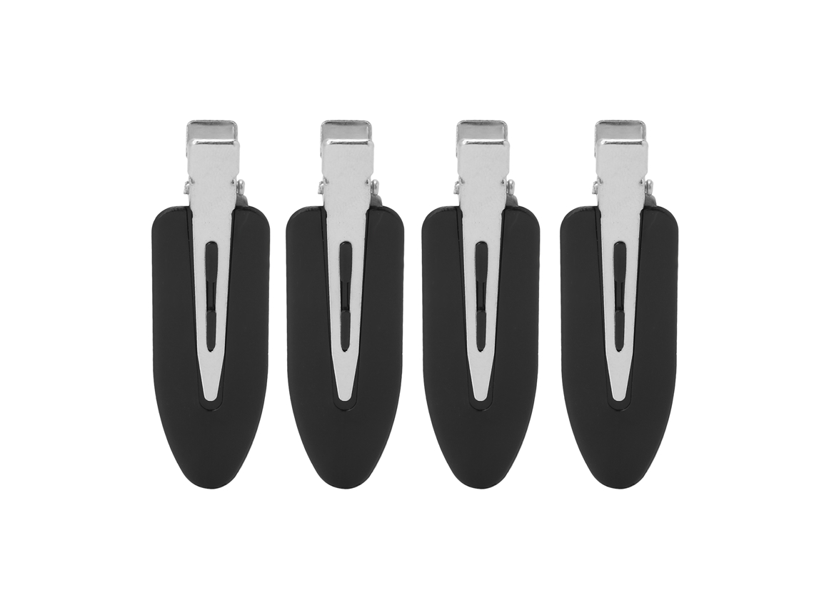 4 Piezas Pinzas De Pelo Para Maquillaje Accesorios Sin Doblar Sin Arrugas Clips De Pelo Para Mujer Negro