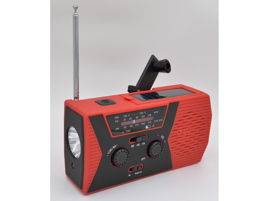 Cargador De Emergencia Usb Para Teléfono Móvil (rojo), Cargador Solar Portátil Con Manivela