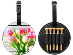 Bolsa para camisetas Bright Tulips, negra, fácil de transportar y práctica, sin marca.