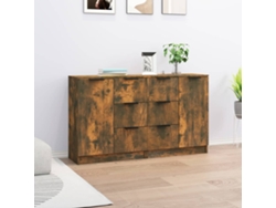 Lovely Home Aparador 2 Pzs 60X30X70 Cm Madera Procesada Roble Ahumado