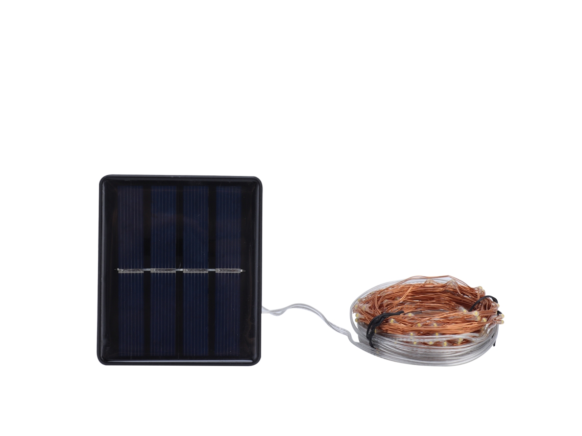 2026-cordón De Luces Led Solar 20m 200leds Cable De Cobre Impermeable Para Jardín Exterior Villa Luz Blanca