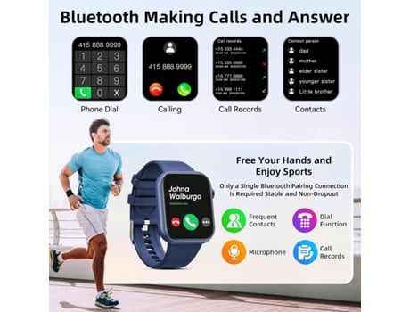 Smartwatch CHRONUS G20 1.85 Pulgadas Llamadas y Rastreador de Fitness Azul Marino