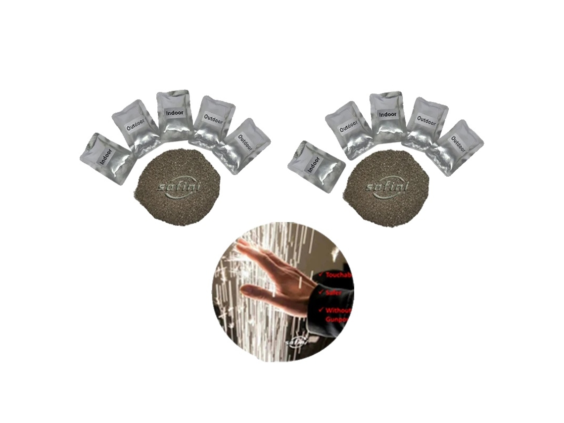 Polvo para máquina de chispa fría, 100 g de polvo metálico, certificado MSDS, 30 bolsas, diámetro interior de 3 m