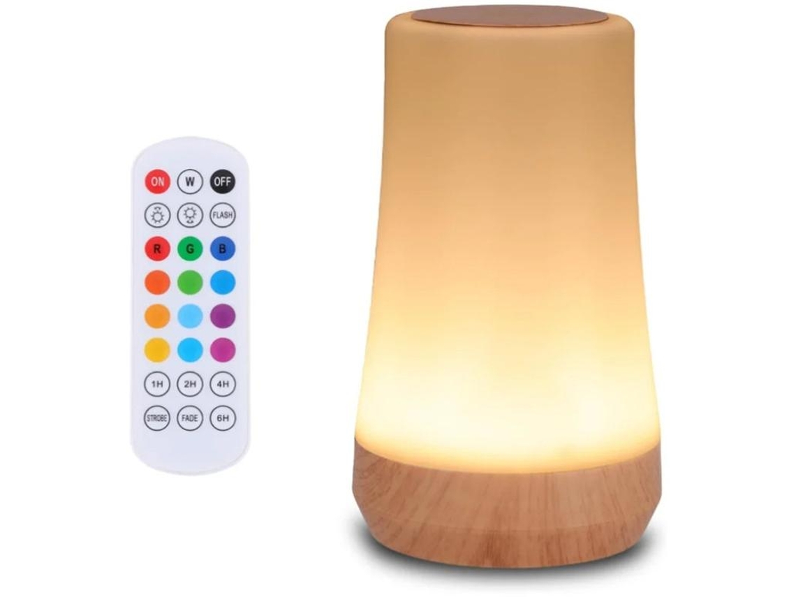 Lámpara De Mesa De Cabecera Sensible Al Tacto 13 Colores Rgb Y 5 Brillos Lámpara De Mesa Recargable Usb Luz Regulable Con Mando A Yizhood