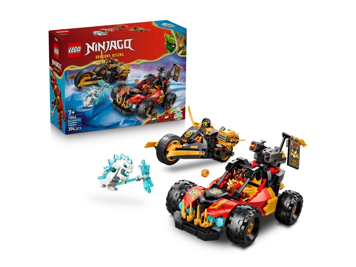 Lego® 71864 Ninjago Vehículos Combinables De Kai Y Cole - Coche Y Moto De Juguete