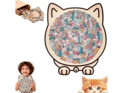 Rompecabezas De Madera Con Forma De Gato, De 135 Piezas, Un Regalo Para Los Amantes De Los Gatos Y Un Elemento Decorativo.