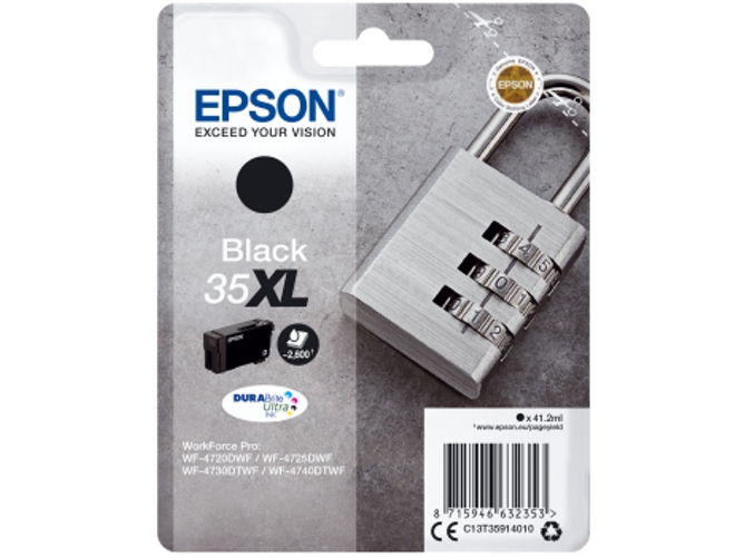 Cartucho de tinta original EPSON 35XL, Candado 41,2 ml , Negro, XL, C13T35914010, T3591