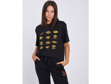 Camiseta de Hombre para Fútbol UMBRO Historic Logos Graphic Negro (S)