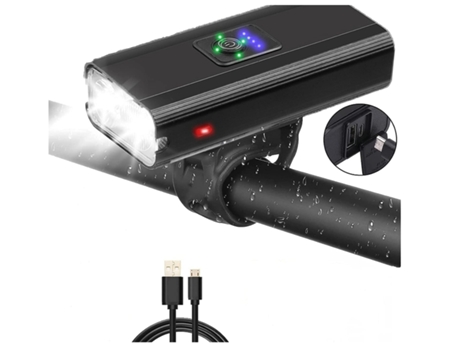 Luces de bicicleta Luz de cabeza impermeable para bicicleta Luces de bicicleta recargables Luz de cabeza de bicicleta súper brillante 1200 Lm L-Bla...