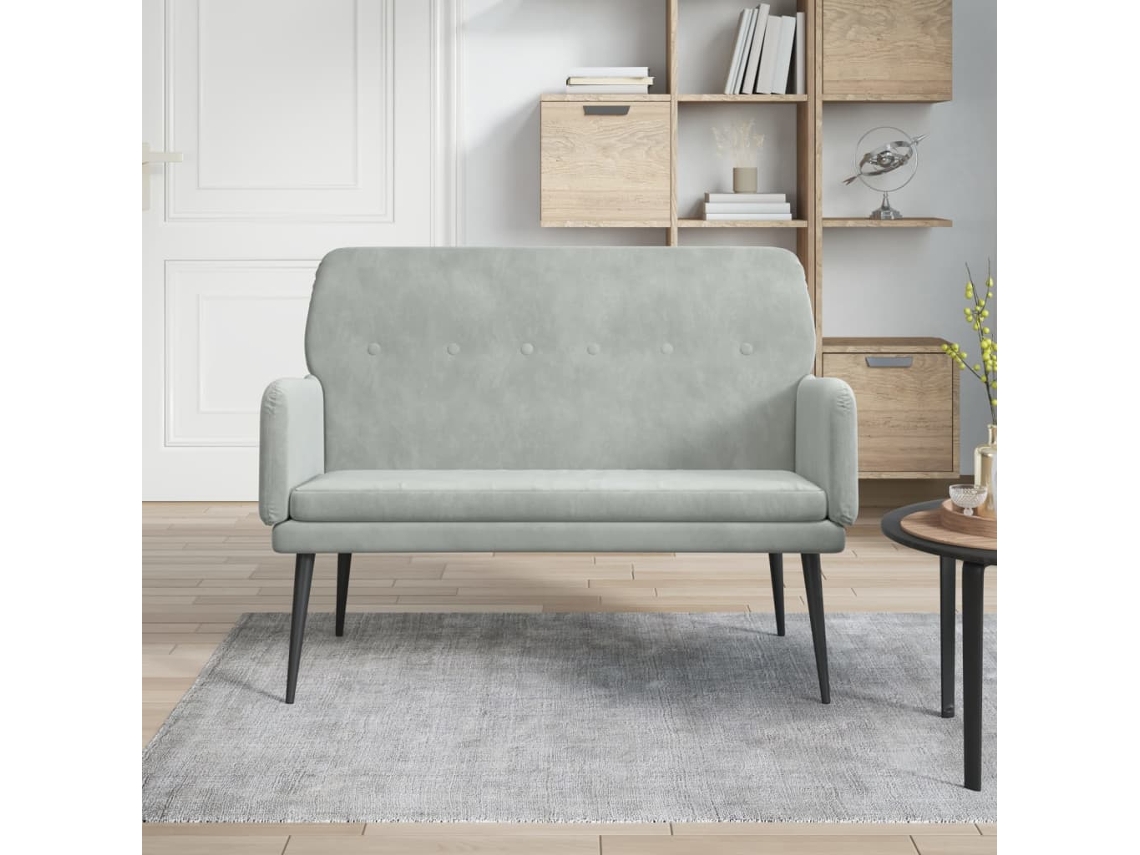 Lovely Home Banco 108X79X79 Cm Terciopelo Gris-Claro