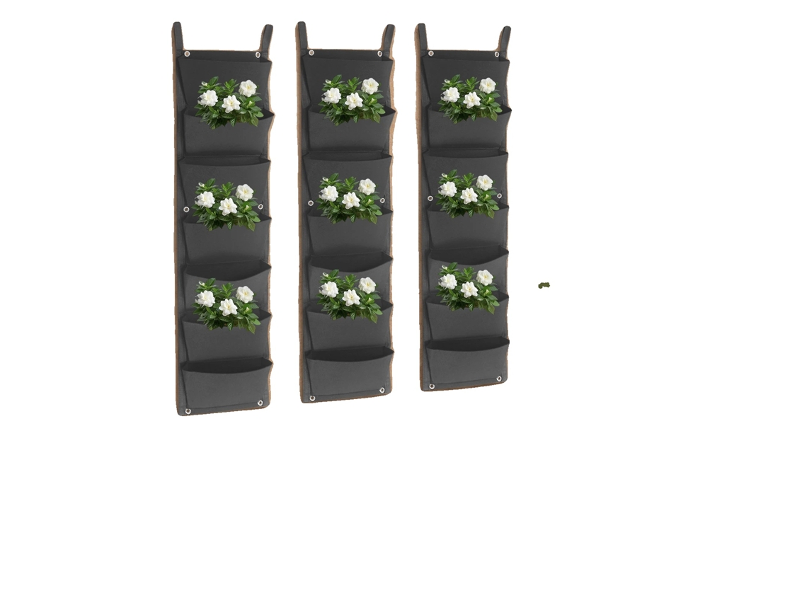 Bolsas de cultivo para plantas, paquete de 10, 7 bolsillos cada una, tejido de fieltro resistente, diseño que ahorra espacio, 28 x 100 cm