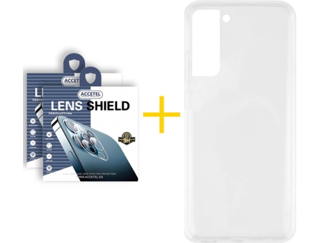 Carcasa + 2 Protectores de Cámara para Samsung Galaxy S22 Plus 5G ACCETEL Transparente Claro