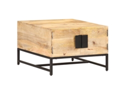 Mesa de Centro de Apoyo 67X67X45 Cm Madera de Manguera Maciza