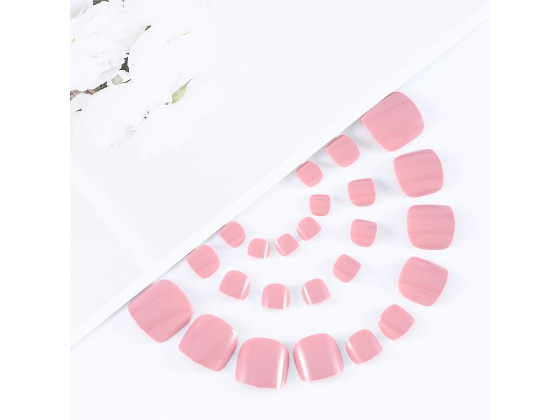 Kit de pegatinas para uñas de los pies en rosa y gris, modelo J79 (con gelatina*)