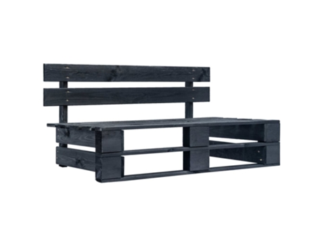 MAISON EXCLUSIVE Banco de palés para jardín madera negro