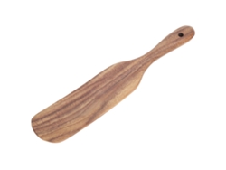 Espátula De Madera De Teca Para Cocina, Forma Plana, Utensilio De Cocina Seguro, 25,5 X 6 Cm.