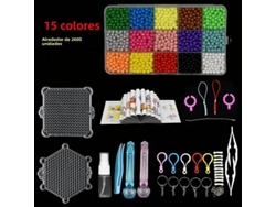 (15 Colores - 2600 Piezas) Juego De Cuentas Para Hacer Tú Mismo, Que Incluye Cuentas Mágicas Creativas Y Un Tablero De Rompecabezas.