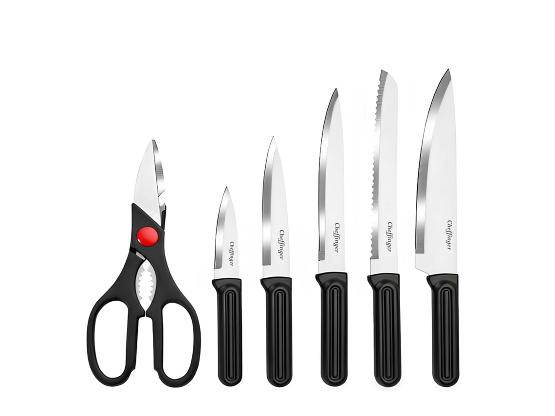 Set Cuchillos 7 Piezas Con Bloque Tijeras Ergonómicos