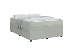 Maison Exclusive - Estructura De Cama Con Colchón Gris Claro 140 X 200 Cm Tela