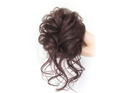 Extensión De Moño De Pelo Rizado Marrón Oscuro Con Elástico Para Peinados Elegantes Y Versátiles
