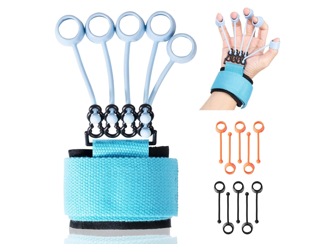Kit De Fortalecimento De Dedo 40lb/60lb/75lb Instrutor De Força De Aperto De Mão Exercitador De Dedo Azul 