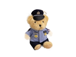 Urso Policial de Pelúcia, Brinquedo Macio, Boneco Decorativo Sentado, Azul Porsche CHABERLU
