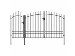 Maison Exclusive - Puerta De Jardín Woerden De Acero 1,95x4 M Negra