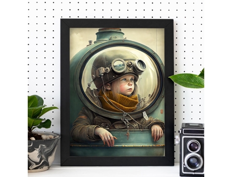 NACNIC Poster Niño Explorador En Estilo Surrealismo Cinematográfico Ilustraciones Y Grabados De Historieta Abstracta Y Artística A3