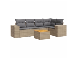 Maison Exclusive - Juego De Sofás Jardín Con Cojines 6 Pzas Ratán Sintético Beige
